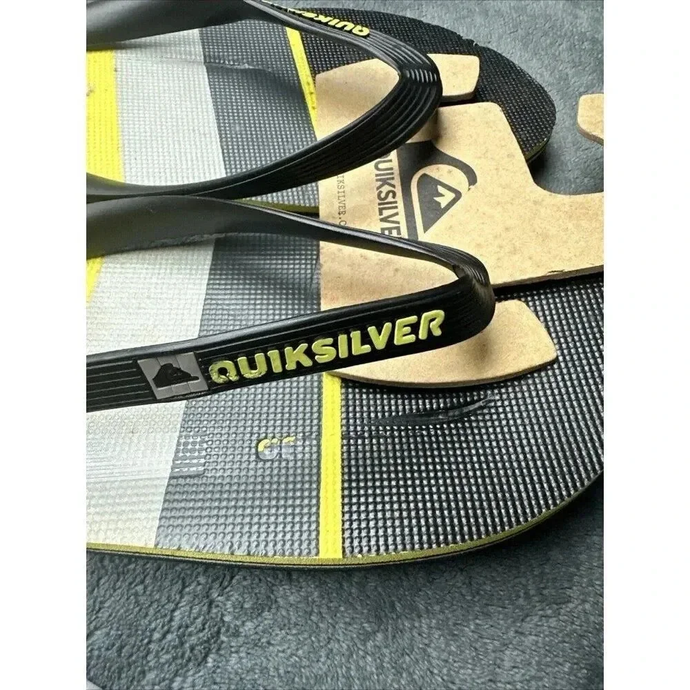 Quiksilver Men’s Molokai Sunset Flip Flop Black Sandals Size 12